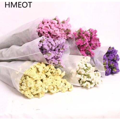 Natural 100% Real Dired Flower Bouquet Wedding Bridal Bouquet Do Not Forget Me Flowers Gifts Green Plants Decor For Home Bedroom