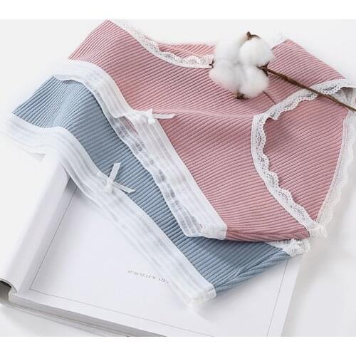 Underwear women cotton panties antibacterial breathable seamless lace briefs women ropa interior femenina majtki damskie bragas