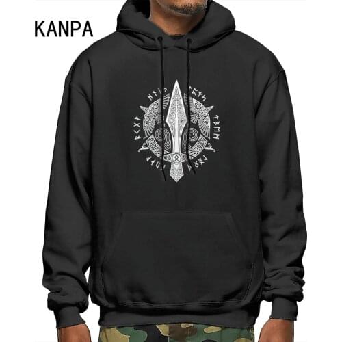 KANPA 2021 New Fashion Mens Oversized Hoodies Viking Graphic Personality Pattern Print Hoody M-5XL Men Workout Top Sweatshirts