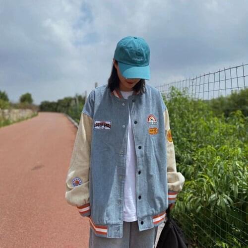 2021 spring and autumn new loose Harajuku jacket college style baseball uniform jacket womens clothing oversized jacket