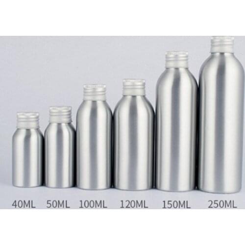1pcs 40/50/100/120/150/250ml New Nozzle Cosmetic Container Empty Aluminum Perfume Bottle With Ribbed Sprinkler Spray Bottle