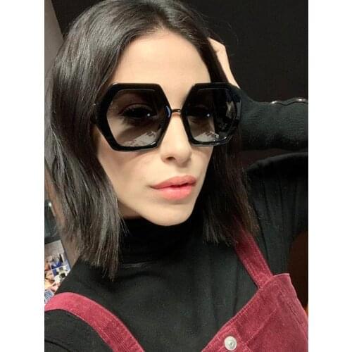 New Polygon Women Sunglasses Luxury Brand Design Hexagon Black Men Sun Glasses Vintage Retro Chic Female Square Eyewear