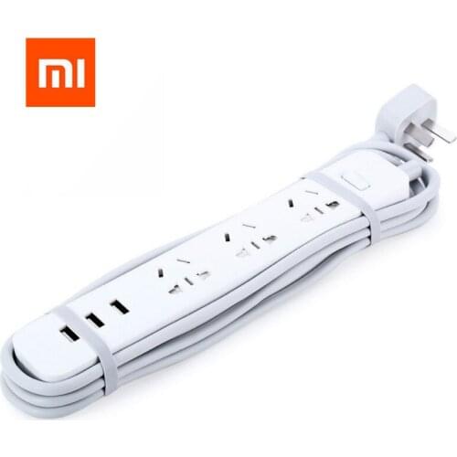 Original Xiaomi Mijia Power Strip Outlet XMCXB01QM Quick Charging 3 USB Socket Patch Board Out 250V 10A 2500W 1.8M Length