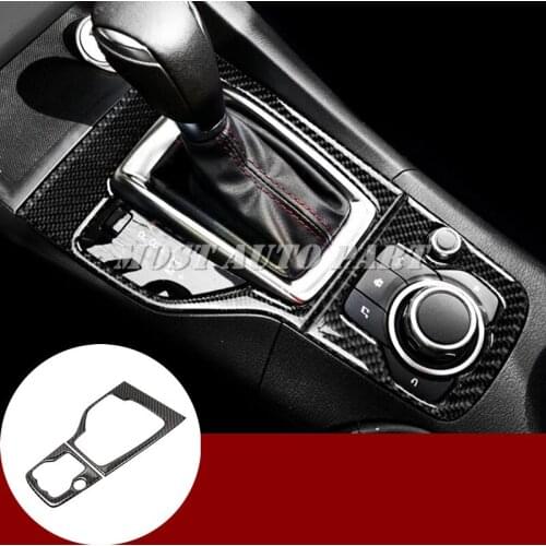 Carbon Fiber Console Gear Box Trim Cover 2pcs For Mazda 3 Mazda3 2014-2019 Car accesories interior Car Trim