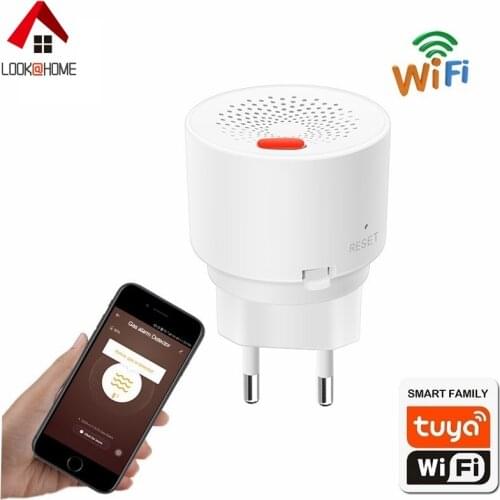 WiFi Connection LPG Gas Leakage Detector Tuya Smart Life APP Push Notification WiFi Combustible Gas Alarm System WiFi Sensor LPG