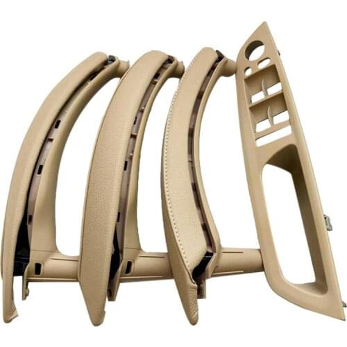 Right Driver Interior Door Armrest Cover PU Leather Window Switch Panel Full Set For-BMW X5 X6 E70 E71 2007-2013