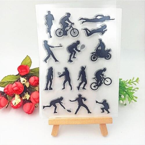 11*16cm athletes Transparent Clear Stamps / Silicone Seals Roller Stamp for DIY scrapbooking photo album/Card Making