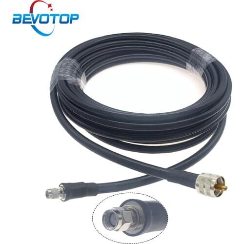 RP-SMA Male to UHF Male PL259 Plug LMR400 Cable 50 Ohm Low Loss RF Coaxial Pigtail WIFI Radio Antenna Extension Cord Jumper