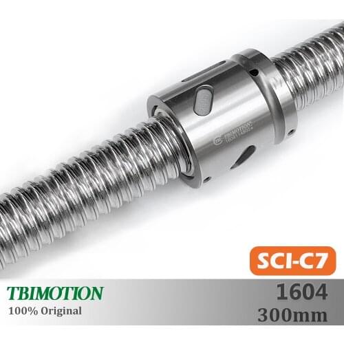 TBI Motion SCI1604 C7 Ball Screw Ball Nut Lead 4mm 300mm High Precision CNC parts accessories Professional end machining thread