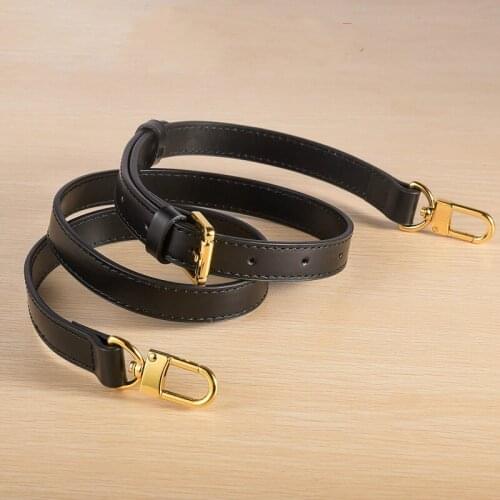 Black Cowhide Leather Wide Shoulder Strap Top Layer Leather Bag Accessories Bag Adjustable Strap Various Sizes Replacement