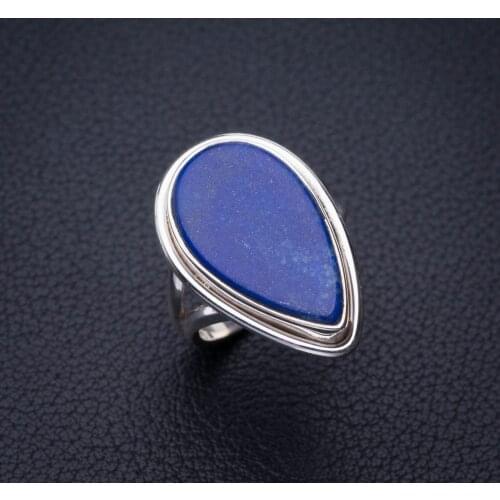 StarGems Natural Lapis Lazuli Handmade 925 Sterling Silver Ring 6.75 E2443