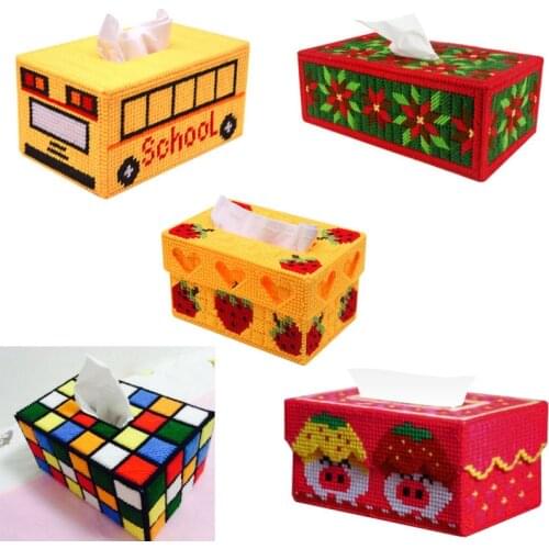 Embroidery storage bag DIY 3D cross-stitch,storage box,rectangle tissue box,chinese cross stitch ,Has been cut NO.7