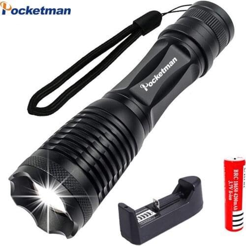Powerful 13000LM LED Flashlight V6 L2 T6 LED Torch Waterproof Torch Zoom Flashlight with 5 Modes Zaklamp with Rechargeable 18650