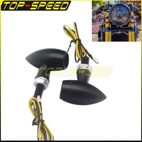 Motorcycle Front Rear Mini Bullet LED Turn Signal Indicator Light for Harley Cafe Racer Triumph Scrambler Tail Blinker Flasher