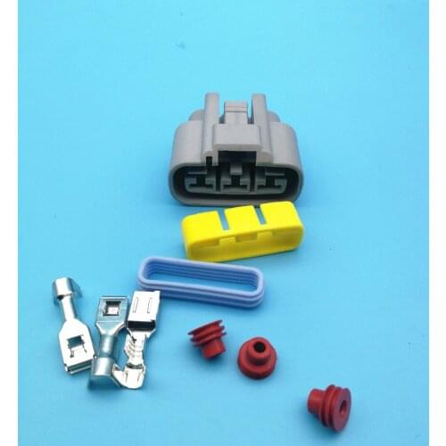 Grey color QLW 250 3Pin Power Cord Female Left Slot Wiring harness connector auto fan socket QLW-A-3F-GR for Honda