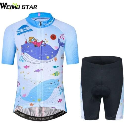 Weimostar Boys Girls Cycling Jersey Set Kids Short Sleeve Bicycle Cycling Clothing Breathable Children Road mtb Bike Jersey Suit