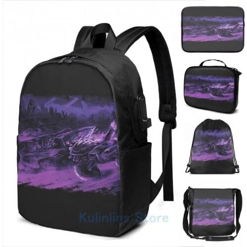 Funny Graphic print Chrono Trigger Ride or Die Baby!- Purple USB Charge Backpack men School bags Women bag Travel laptop bag