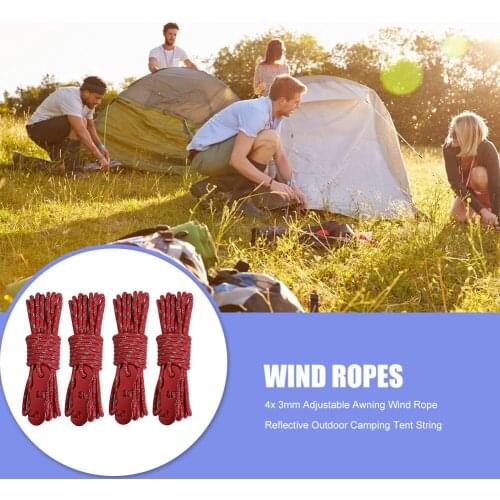 Wind Rope Buckle Fastener Stopper 4x Wind Rope with S-Shaped Hooks Alloy Buckle for Outdoor Camping Hiking Tent