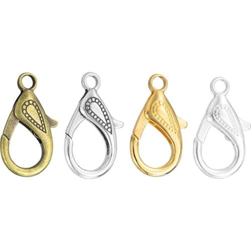10pcs 30mm Big Antique Silver Bronze Gold Plated Arabes Lobster Clasps Hooks for Bracelets Necklace Connector Jewelry Fittings
