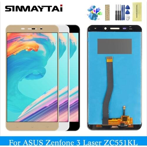 LCD for ASUS ZenFone 3 Laser ZC551KL digitizer assembly touch screen replacement Parts black gold ZC551KL lcd display with frame