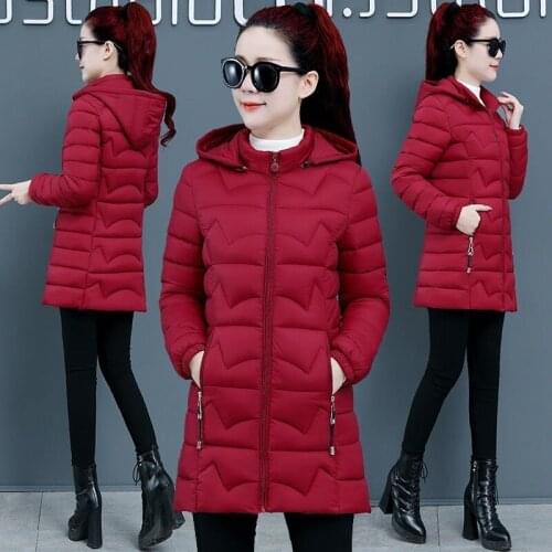 Winter Jackets Women Parkas Thick Warm Cotton Padded Jacket Hooded Outerwear Middle-aged Female Clothing Plus Size 6XL X688