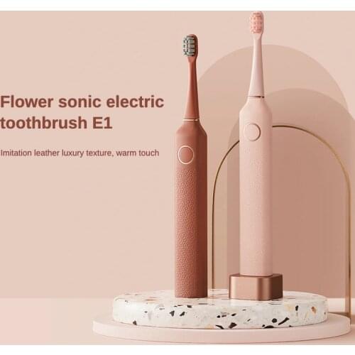 HUSUM Silent Sonic Electric Toothbrush E1 for Couples Friends Adults Automatic Rechargeable DuPont Soft Fur Electric Toothbrush