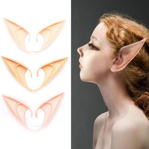 1 Pair Halloween Latex Elf Ears Simulation Elven Fairy Ears Cosplay Party Mask Halloween Decoration Pointed Elf Ears 3 Color