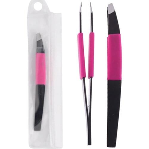 9.5 x 1 cm 1 pc Stainless Steel Super Sale Slanted Tip Eyebrow Tweezer Hair Removal Makeup Clip Tool