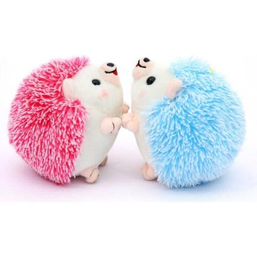 12CM Animal Stuffed Anime Car Fur Gifts for Women Girl Toys Doll Plush Hedgehog Toys Key Chain Ring Pendant Plush Toy