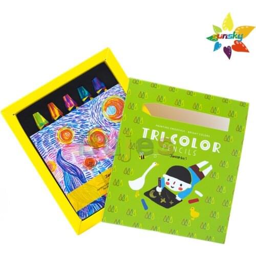 5pc/set Creative tri-color pencil rainbow pencil magic color lead woodless mix color pencil interesting drawing graffiti pencil