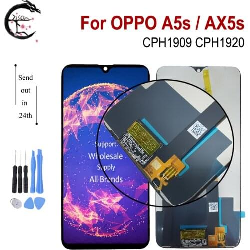6.2" LCD + Frame For OPPO A5s LCD AX5s Display Touch Screen Digitizer Sensor Assembly For OPPO A5s CPH1909 Display Replacement
