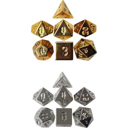 7Pcs/Set Multi-faceted Number Color Acrylic Polyhedral Dice Party Family Games Engraving Educational Toys Accessaries