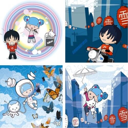 5d Diamond Embroidery Full Round Square Diy Diamond Painting Cartoon Boy and Girl Mosaic Home Decor Cross Stitch Kits