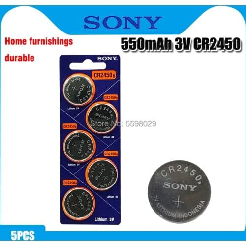 5pcs Original Sony CR2450 Button Battery 5029LC BR2450 BR2450-1W CR2450N ECR2450 DL2450 KCR2450 LM2450 For Watch Toy Remote