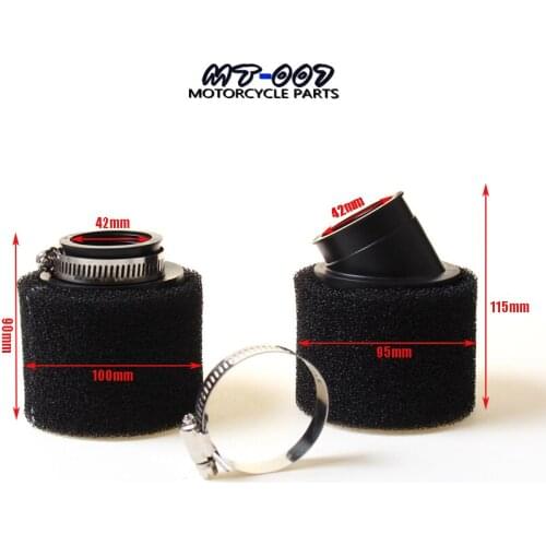 Free shipping 42MM Sponge Air Filter Cleaner 45 Degree for 50 70 90 110 125CC Motorcycle Pit Dirt Monkey Dax Bike ATV Quad