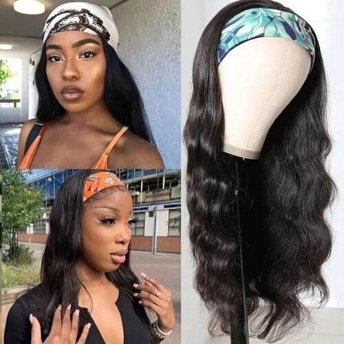 BLG Headband Wigs Human Hair Body Wave Glueless Brazilian Hair Wigs Soft Remy Machine Made Wig For Black Women