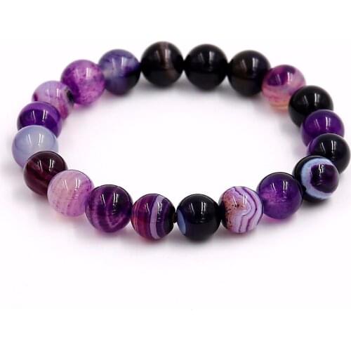 Natural 6/8/10/12/14mm Purple onyx Beads Men Woman Birthday Gift Stretch Bracelet Jewelry Stone Bracelet Energy Bracelets Women