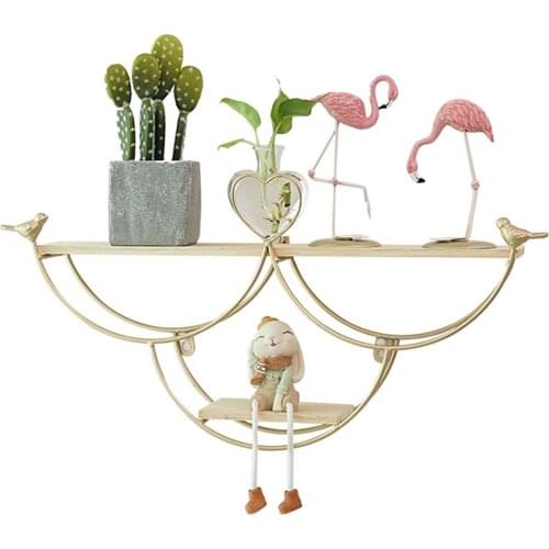 Flower Holder Nordic Wall Decoration Storage Shelf Vintage Metal Iron Sundries Storage Rack Decorative Wall Shelves Organizador
