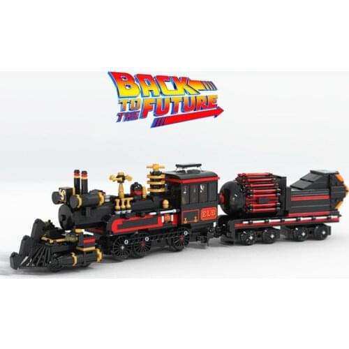 New 880PCS Back To The Movie Future Time Travel Train Model Technical Brick Building Block Toy Childrens Gift Kid