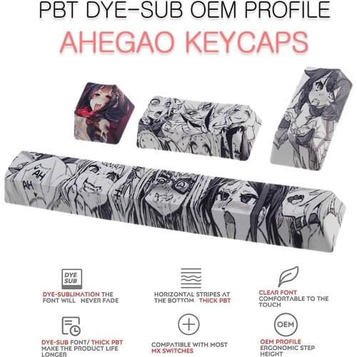 DIY Japanese Anime PBT Space Keycaps Ahegao 6.25U ESC Spacebar Caps For Mechanical Keyboard Switches 2021 NEW