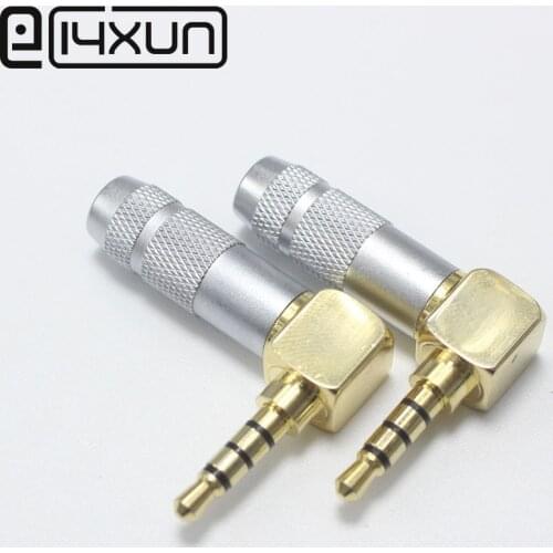 EClyxun 2Pcs/lot High Quality 3.5mm 4Pole Male Headphone Jack Right Angle 90 Degree Solder Plug Mini Connector