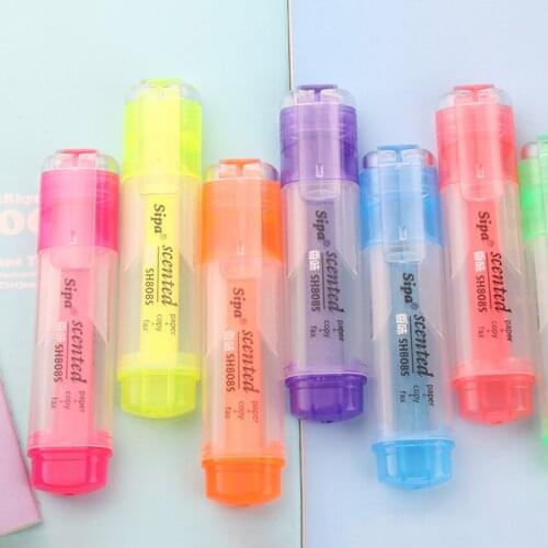 7 color DIY Cute Kawaii Highlighter Pen Lovely Watercolor Pen Draw Korean School office supplies student Stationery Gift