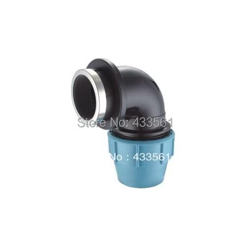 Quality PP compression fittings Female Elbow 90deg Size DN20X1/2" connector for Farm water irrigation pipeline