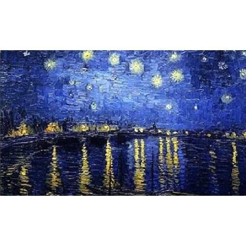 Star Van Gogh Scenic oil painting Handmade Needlework Embroidery DIY Cross Stitch Kits Crafts 14CT Unprinted Home decoration