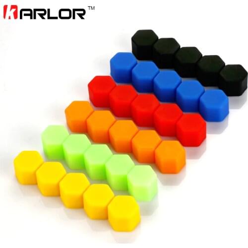 Car Styling 20pcs 17/19/21mm Silica Gel Wheel Nuts Covers Protective Bolt Caps Car Wheel Hub Screw Nut Decoration Protector