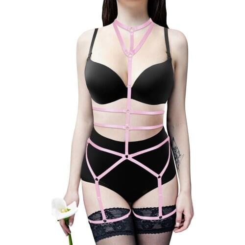 Erotic Underwear Set Gothic Leg Stockings Garter Belt Women Sexy Body Bondage Suspenders Straps Party Costume BDSM Lingerie