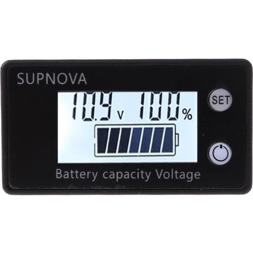 Lithium Voltmeter Voltage Gauge Car Motorcycle 12V 24V 48V 72V Battery Capacity Indicator DC 8V-100V Lead Acid Lithium LiFePO4