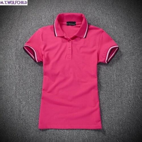 Fashion 2018 Summer womens short sleeve polos shirts casual cotton womens polos shirts solid color slim lady clothing tops