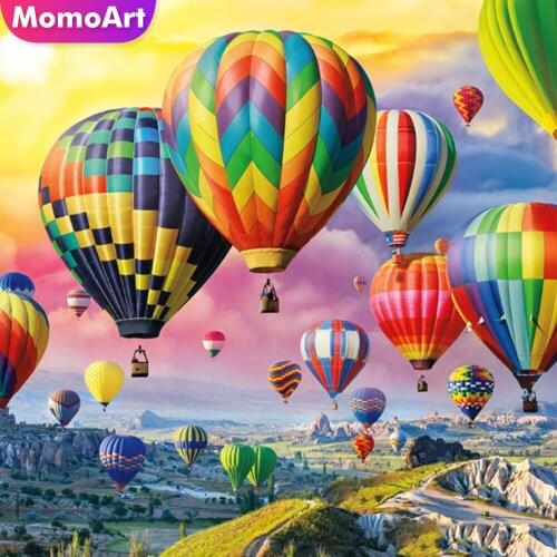 MomoArt Full Square Diamond Embroidery Hot Air Balloon 5D DIY Diamond Painting Landscape Full Square Round Drill Wall Decor