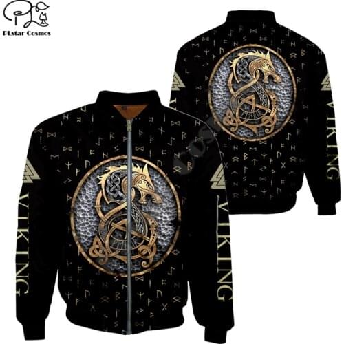 Viking Tattoo 3D Mens bomber jackets Hoodie Men Women New Fashion Zipper Hooded Long Sleeve Pullover style-5